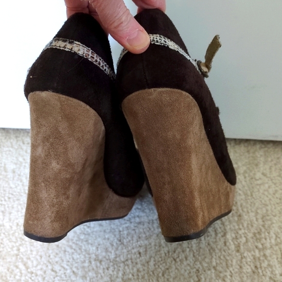 Seychelles Brown Suede Wedge Heels 8 - Picture 10 of 12